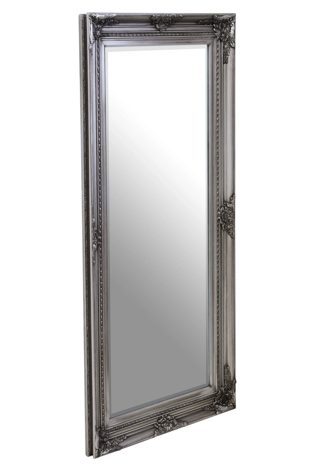 Bude Silver Wooden Frame Full Length Wall Mirror