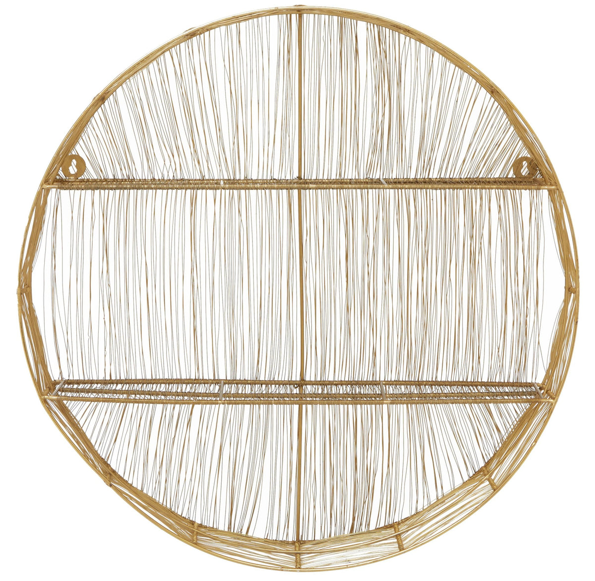 Wetherby Gold Wire Round Wall Shelf