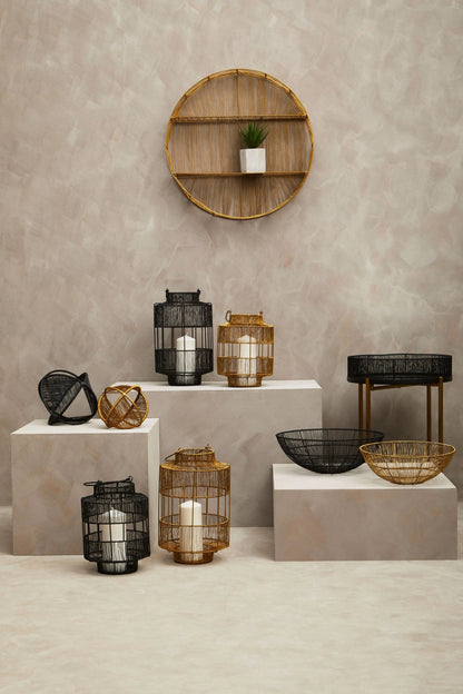 Wetherby Gold Wire Round Wall Shelf