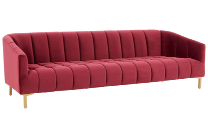 Brecon 3 Seat Wine Velvet Sofa