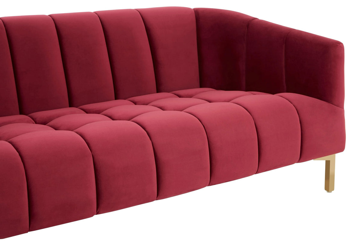 Brecon 3 Seat Wine Velvet Sofa