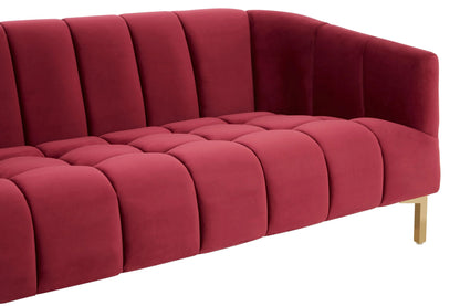 Brecon 3 Seat Wine Velvet Sofa