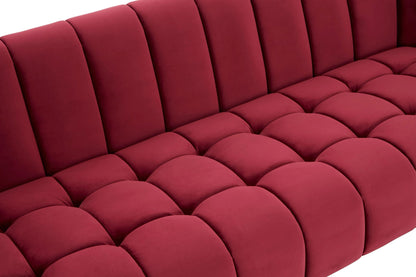 Brecon 3 Seat Wine Velvet Sofa