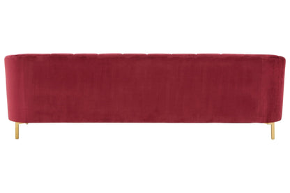 Brecon 3 Seat Wine Velvet Sofa
