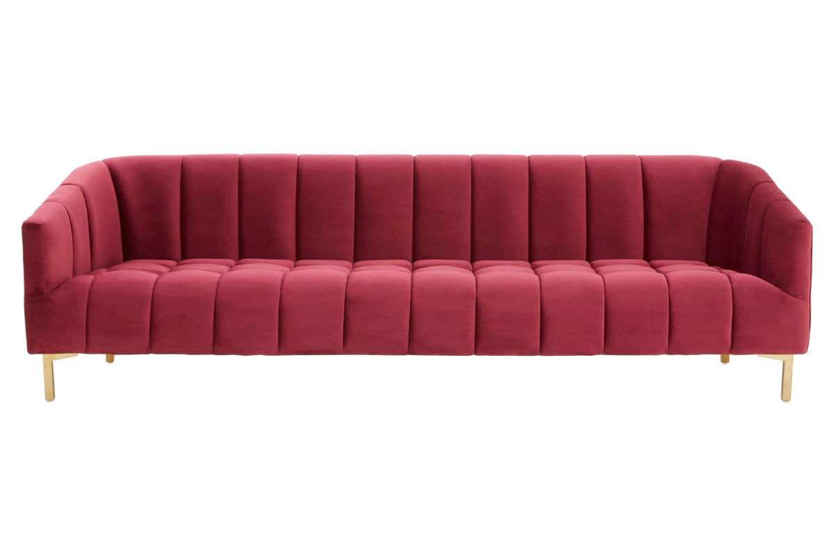 Brecon 3 Seat Wine Velvet Sofa