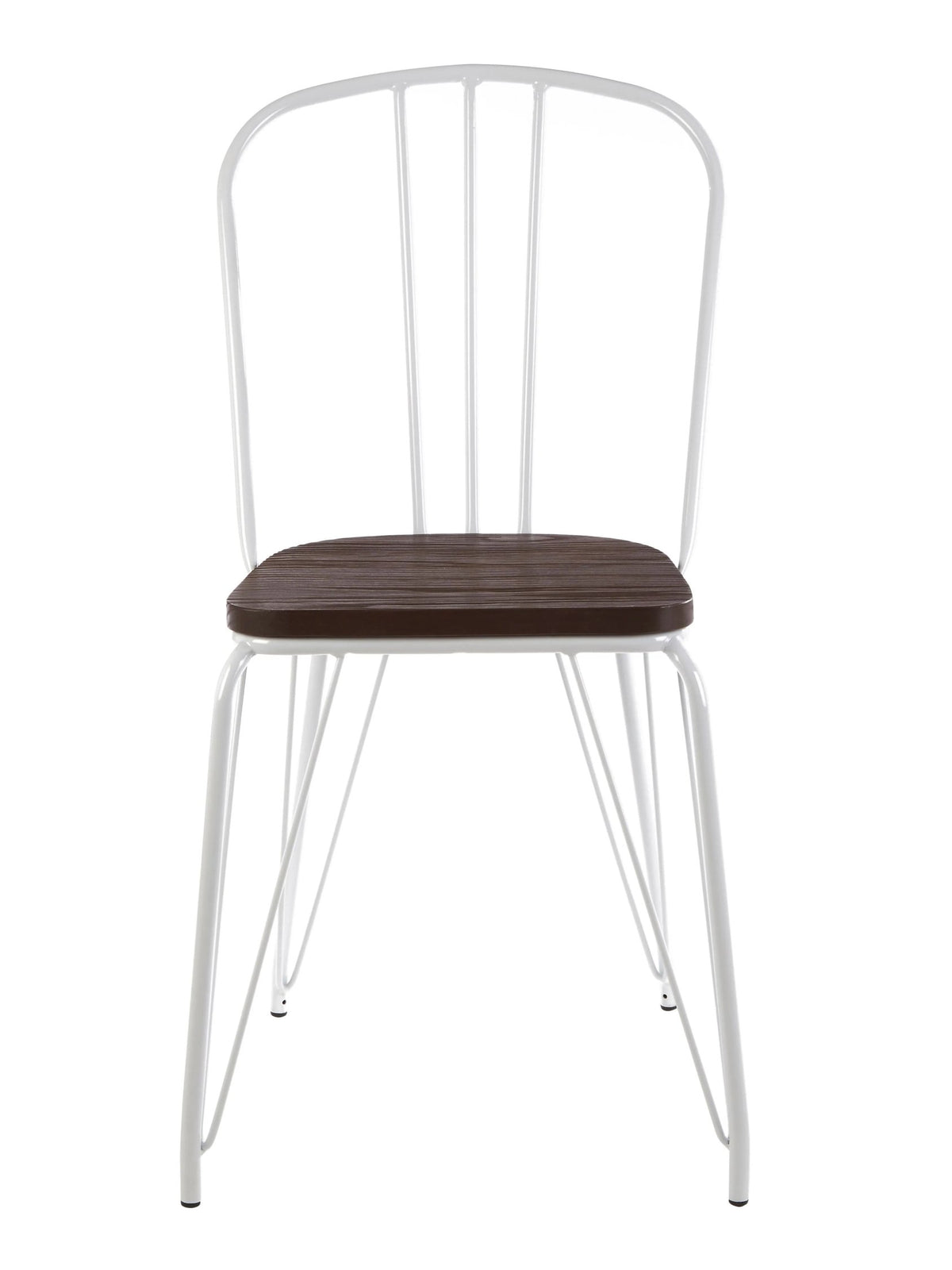 Madison White Metal Frame with Elm Wood Dining Chair