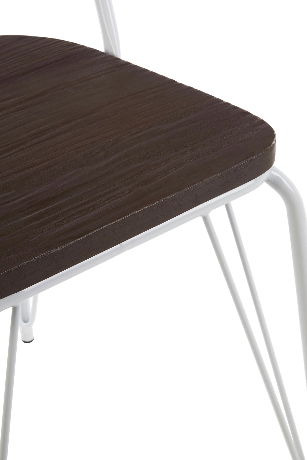Madison White Metal Frame with Elm Wood Dining Chair