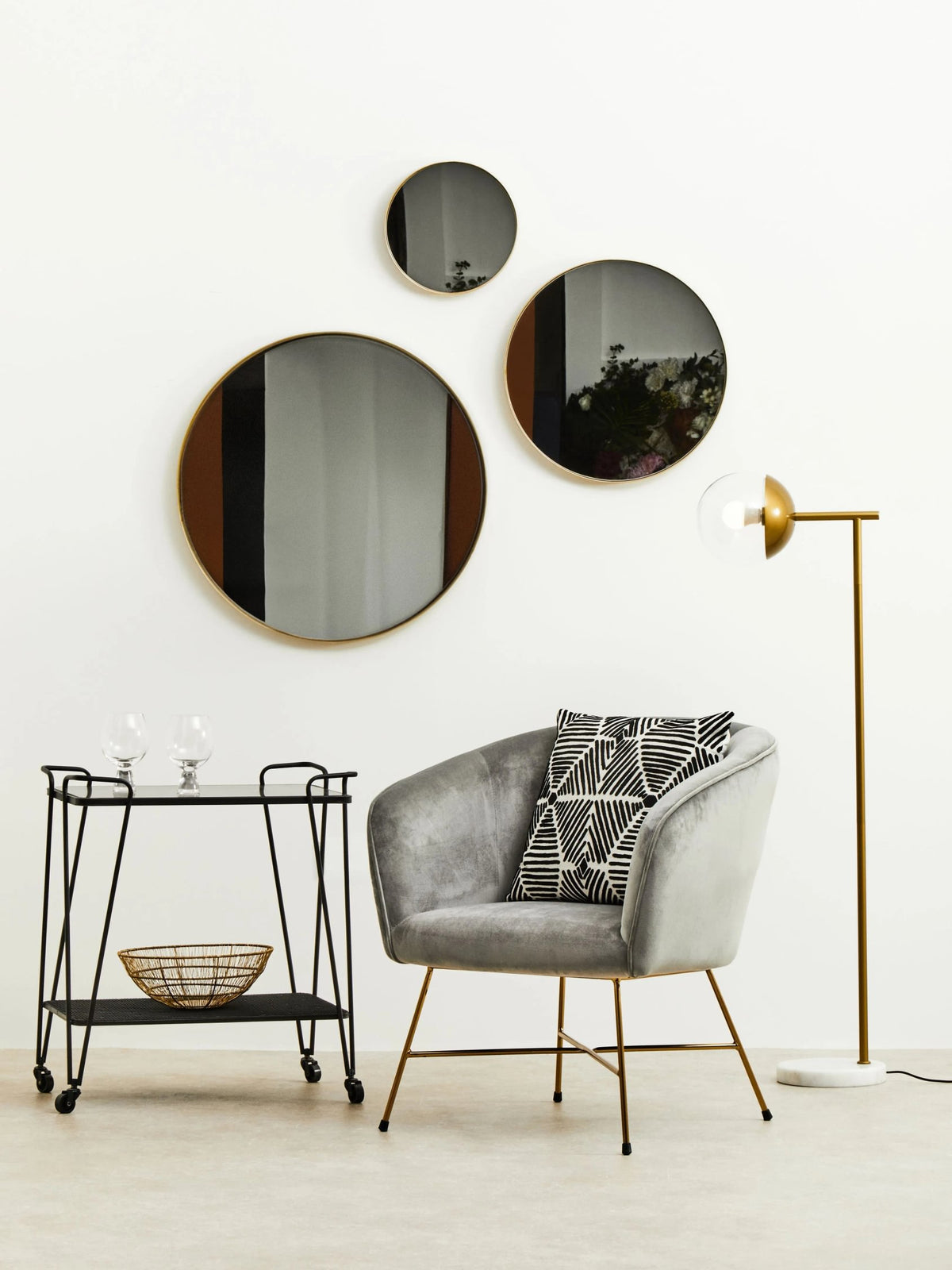 Siena Gold Finish Metal Floor Lamp