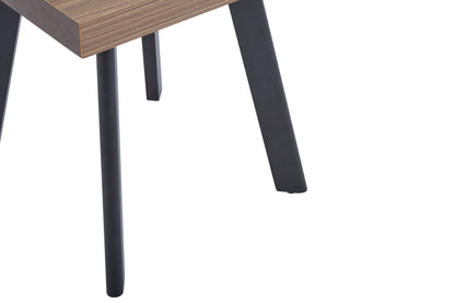 Hampton Wood Veneer Side Table with Black Metal Legs