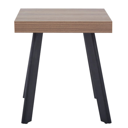 Hampton Wood Veneer Side Table with Black Metal Legs