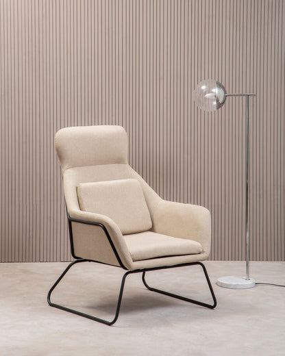 Richmond Natural Chair With Black Metal Frame