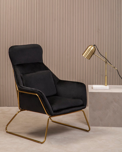 Richmond Black Velvet Armchair