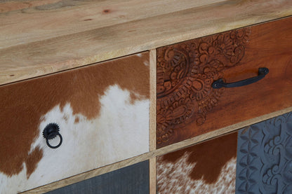 Bolton Mango Wood and Leather Sideboard