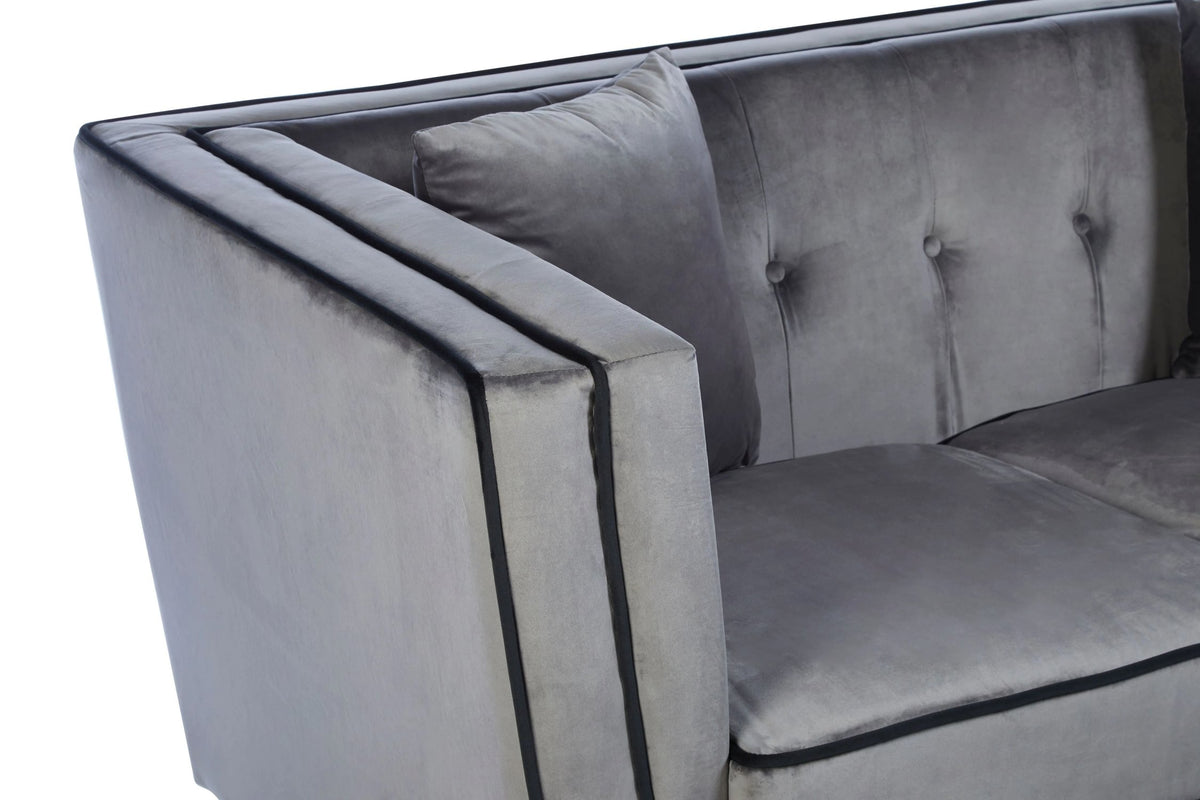 Notting 3 Seat Velvet Sofa #colour_grey