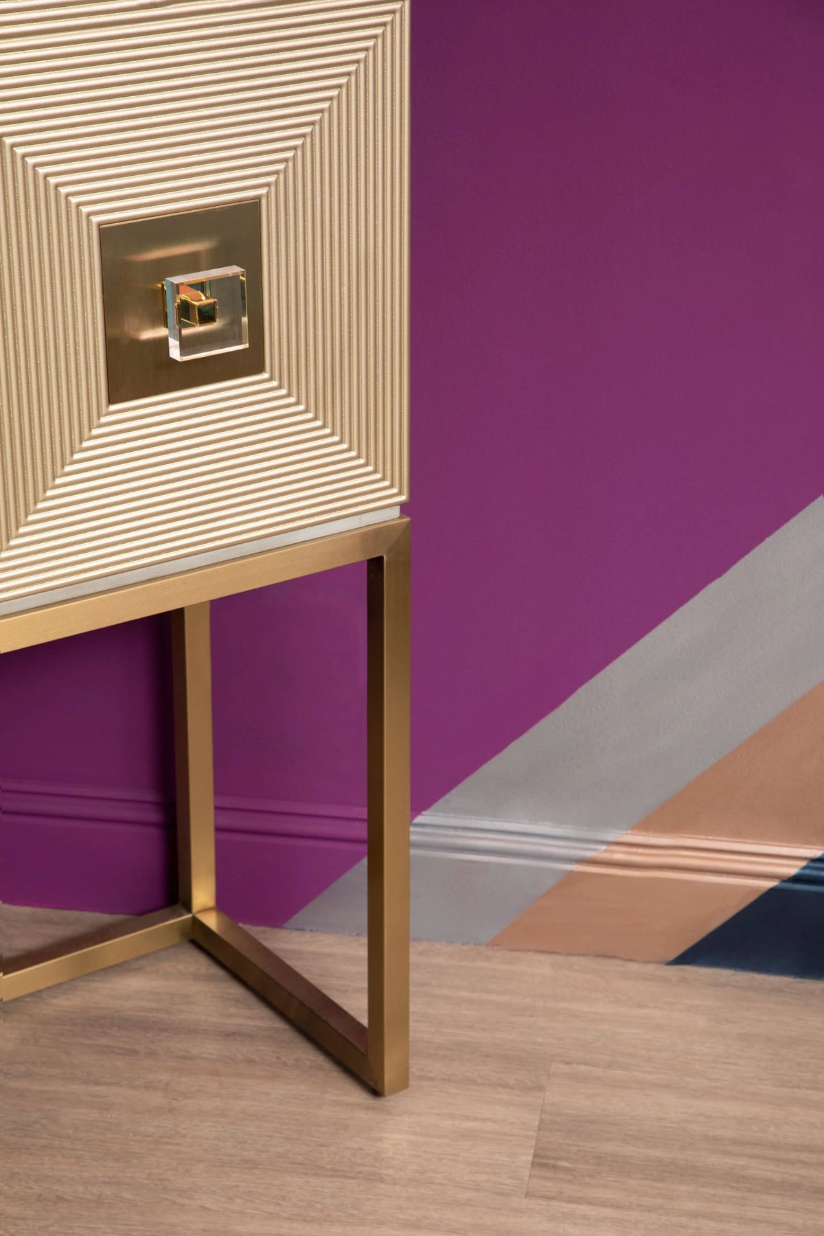 Truro Grey and Champagne Finish Cabinet