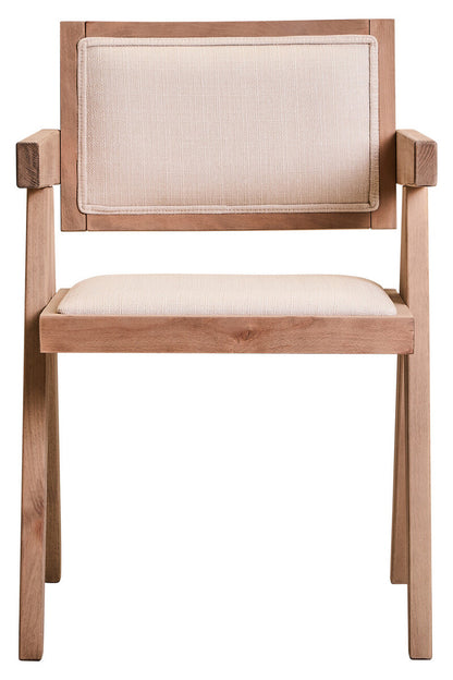 Stirling Ivory Fabric and Grey Wash Beech Wood Dining Chair