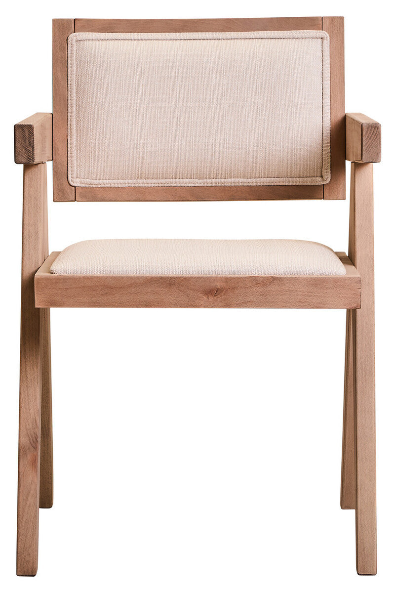 Stirling Ivory Fabric and Grey Wash Beech Wood Dining Chair