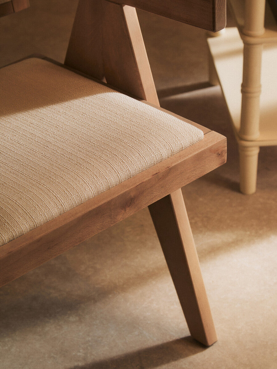 Stirling Ivory Fabric and Grey Wash Beech Wood Dining Chair