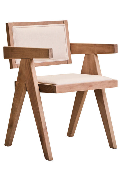 Stirling Ivory Fabric and Grey Wash Beech Wood Dining Chair