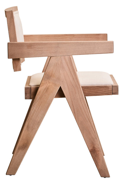 Stirling Ivory Fabric and Grey Wash Beech Wood Dining Chair