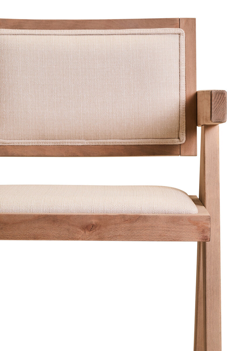 Stirling Ivory Fabric and Grey Wash Beech Wood Dining Chair