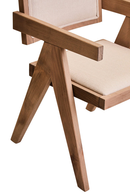 Stirling Ivory Fabric and Grey Wash Beech Wood Dining Chair
