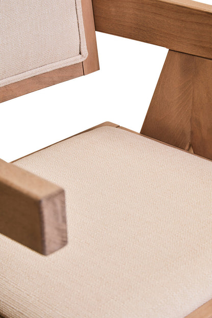 Stirling Ivory Fabric and Grey Wash Beech Wood Dining Chair