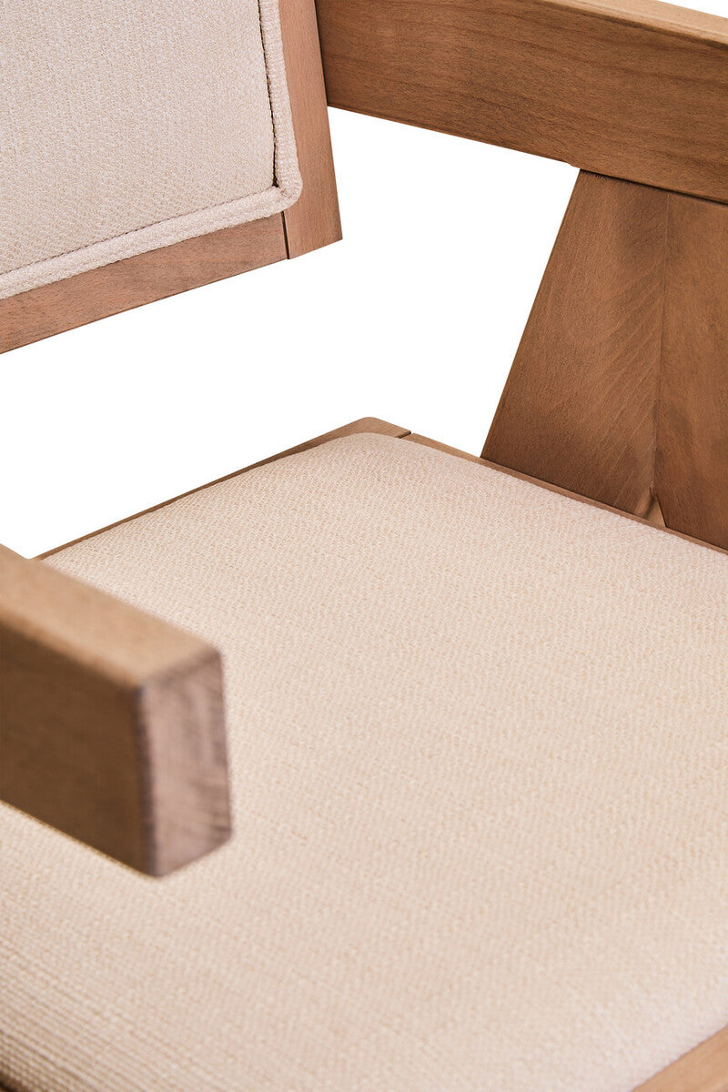 Stirling Ivory Fabric and Grey Wash Beech Wood Dining Chair