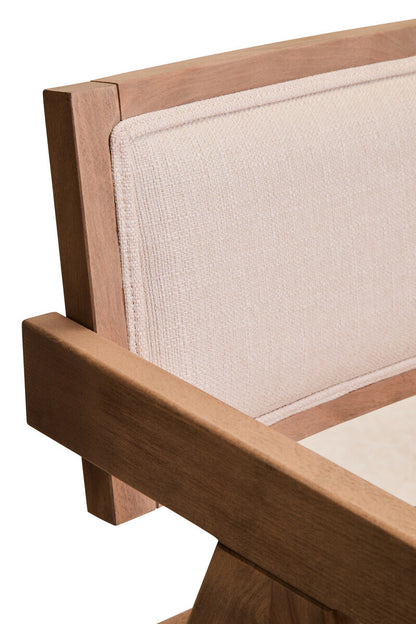 Stirling Ivory Fabric and Grey Wash Beech Wood Dining Chair