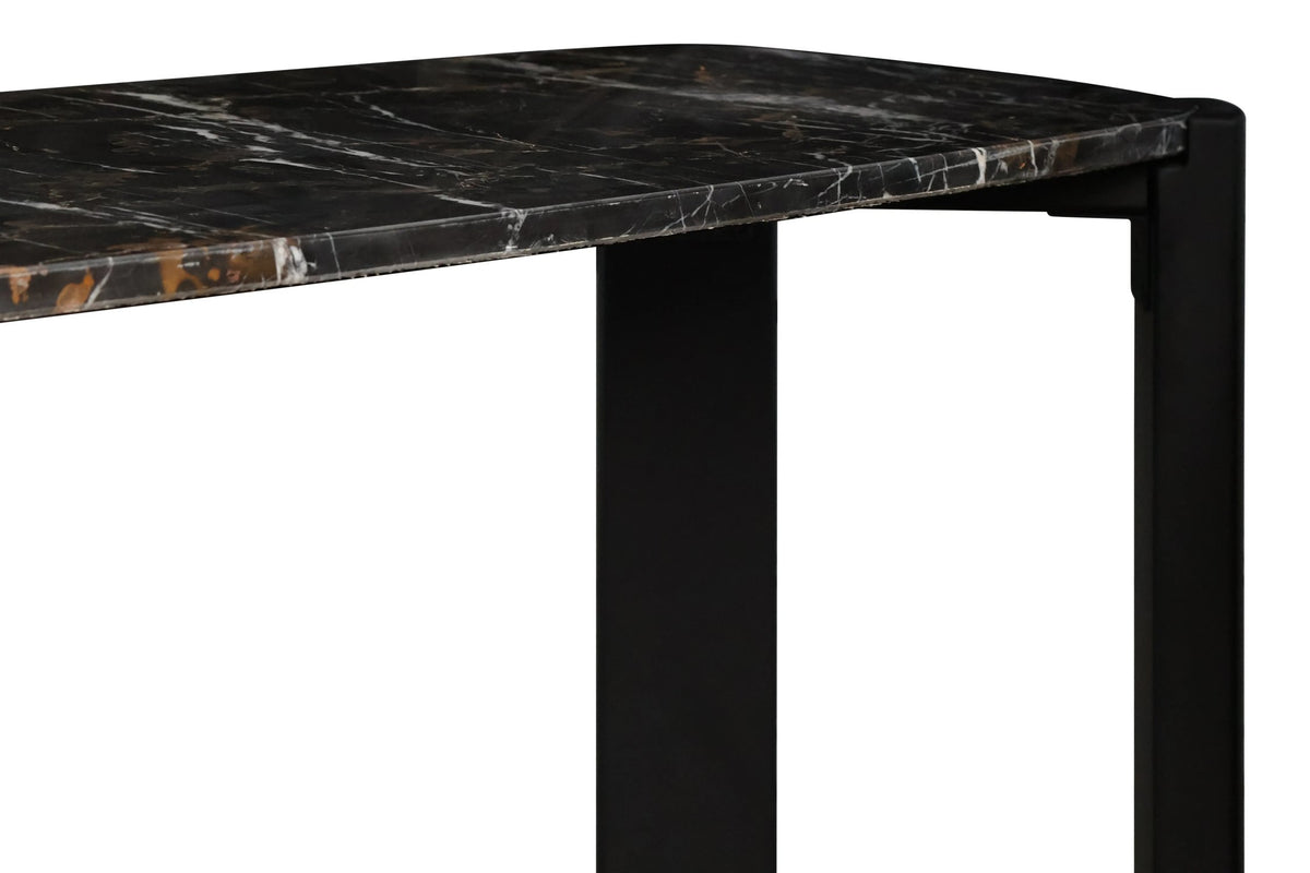 Yarm Marble Top and Acacia Wood Console Table #colour_black