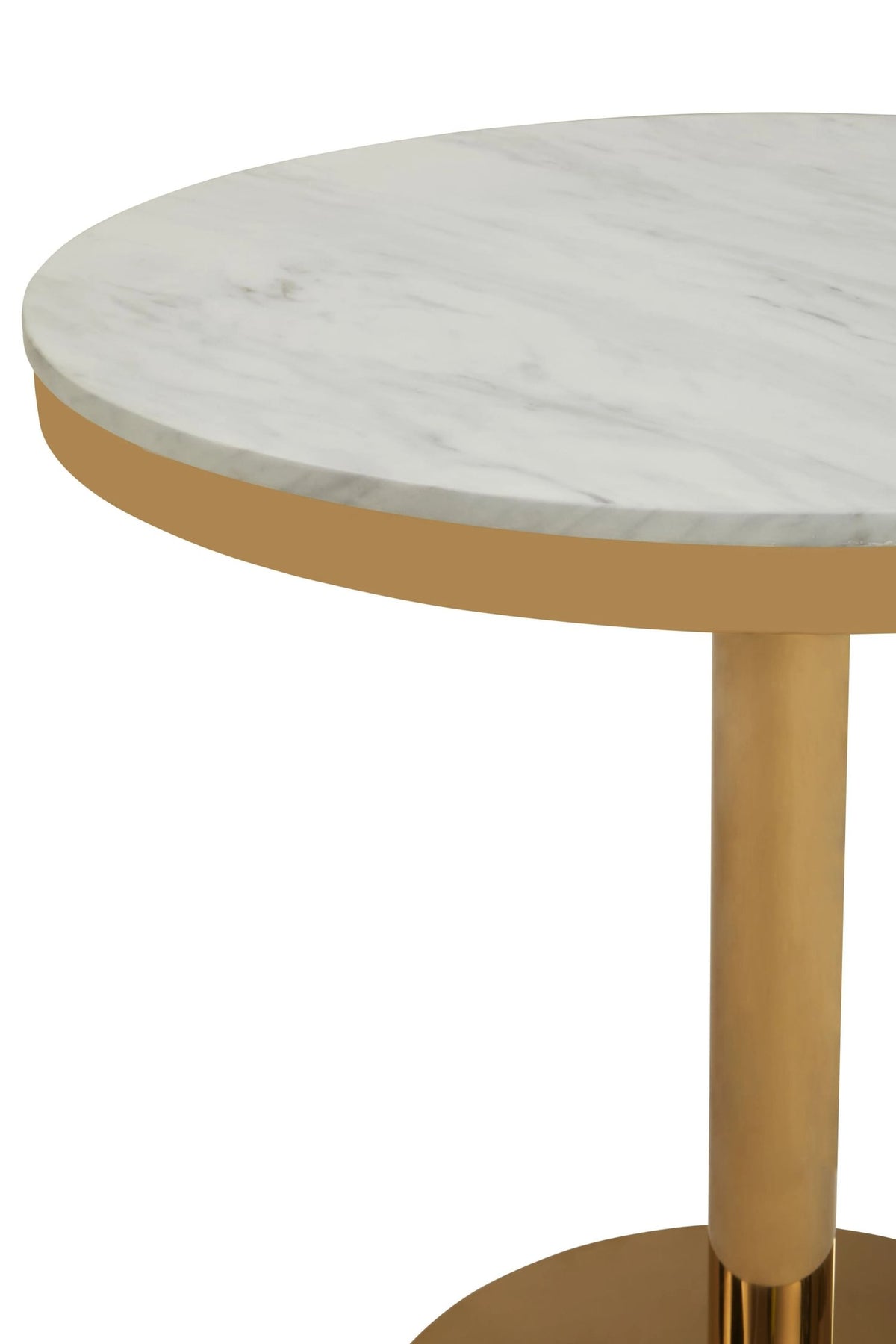 Devon Round Marble Dining Table with Gold Base