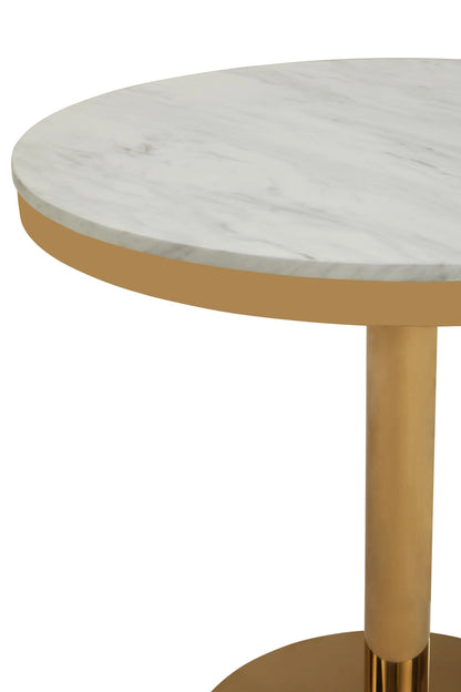 Devon Round Marble Dining Table with Gold Base