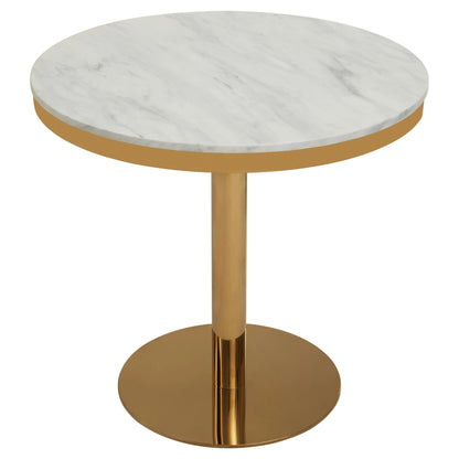 Devon Round Marble Dining Table with Gold Base