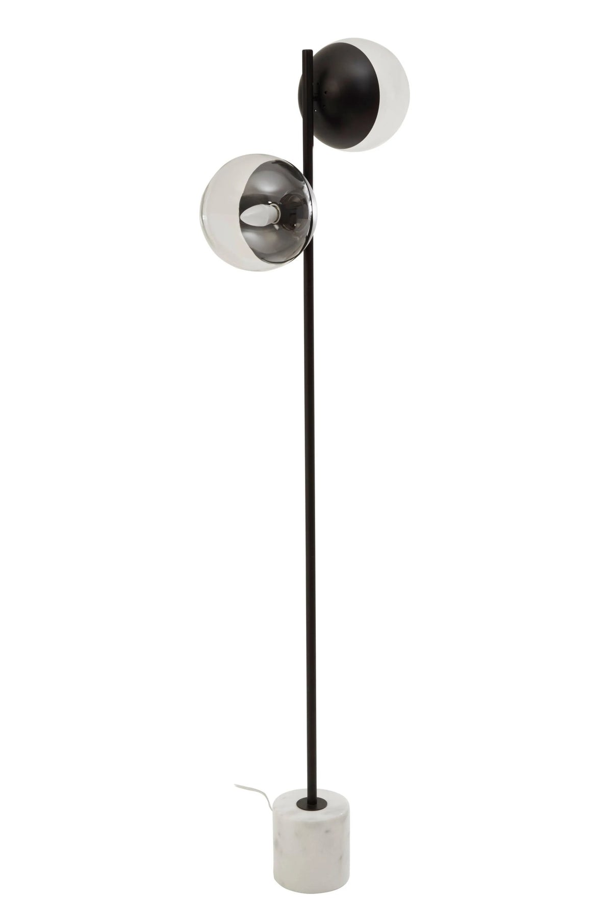 Siena Two Light Black Floor Lamp with Marble Base