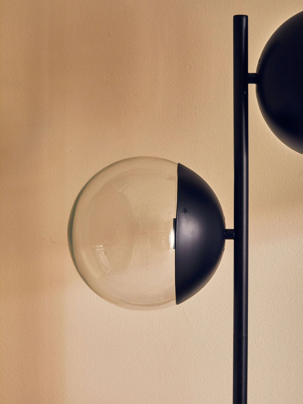 Siena Two Light Black Floor Lamp with Marble Base
