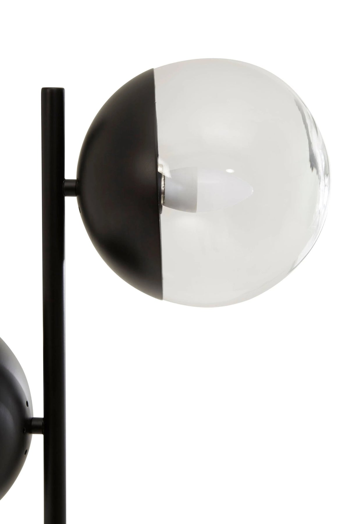 Siena Two Light Black Floor Lamp with Marble Base