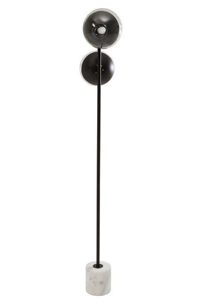 Siena Two Light Black Floor Lamp with Marble Base