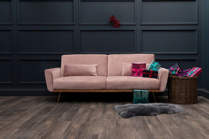 York Pink Velvet Sofa Bed