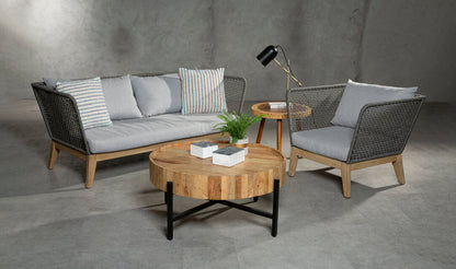 Bristol 3 Seat Grey Sofa with Wooden Legs