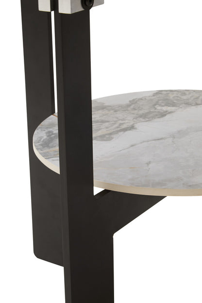 Aurora Grey Glass and Ceramic 2 Tier Small Coffee Table