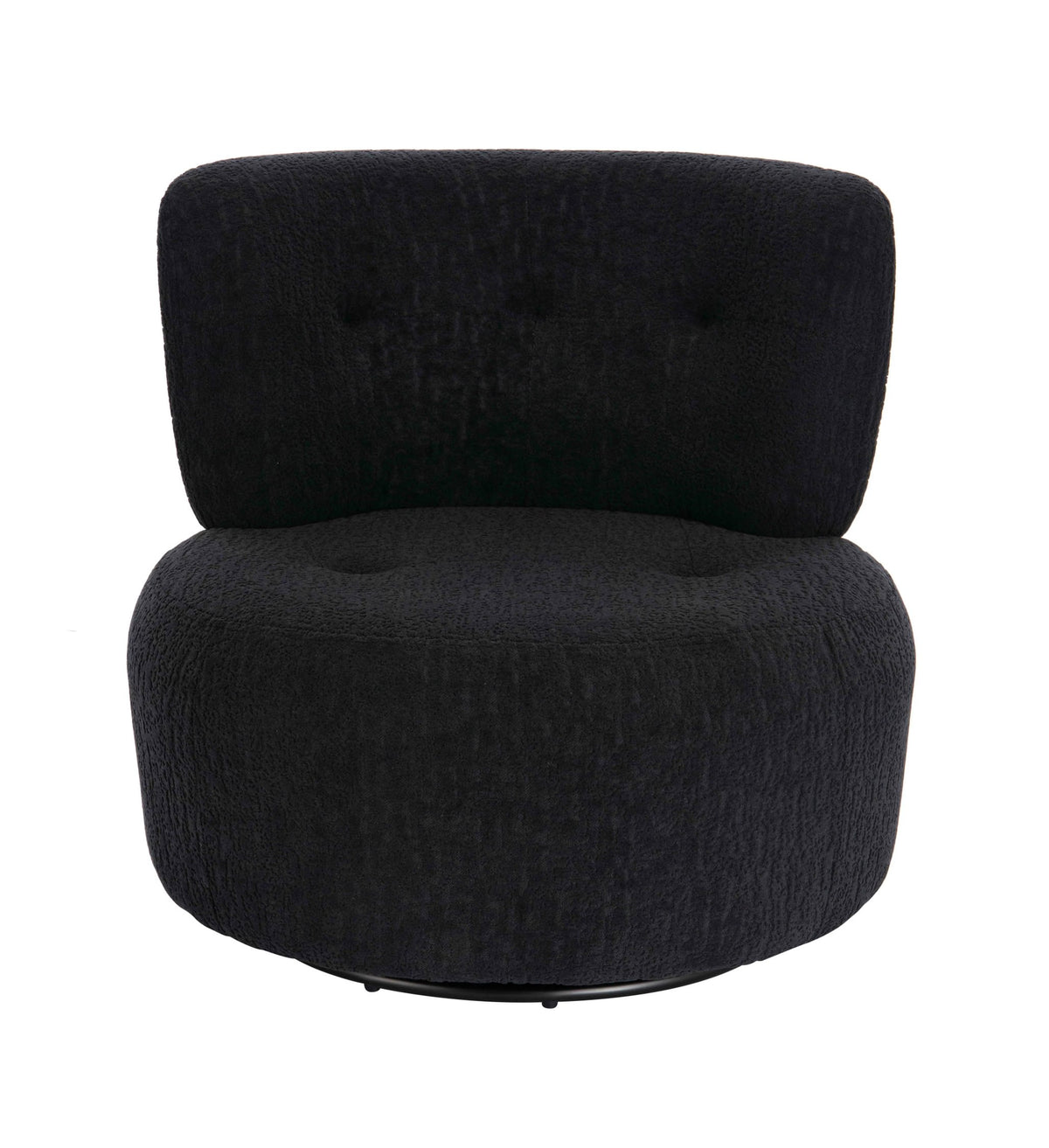 Bayswater Black Textured Curved Swivel Lounge Chair
