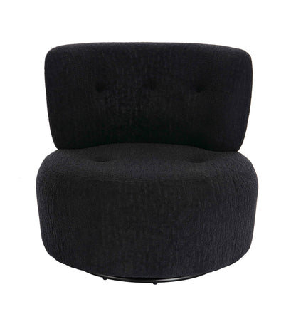 Bayswater Black Textured Curved Swivel Lounge Chair