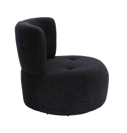 Bayswater Black Textured Curved Swivel Lounge Chair