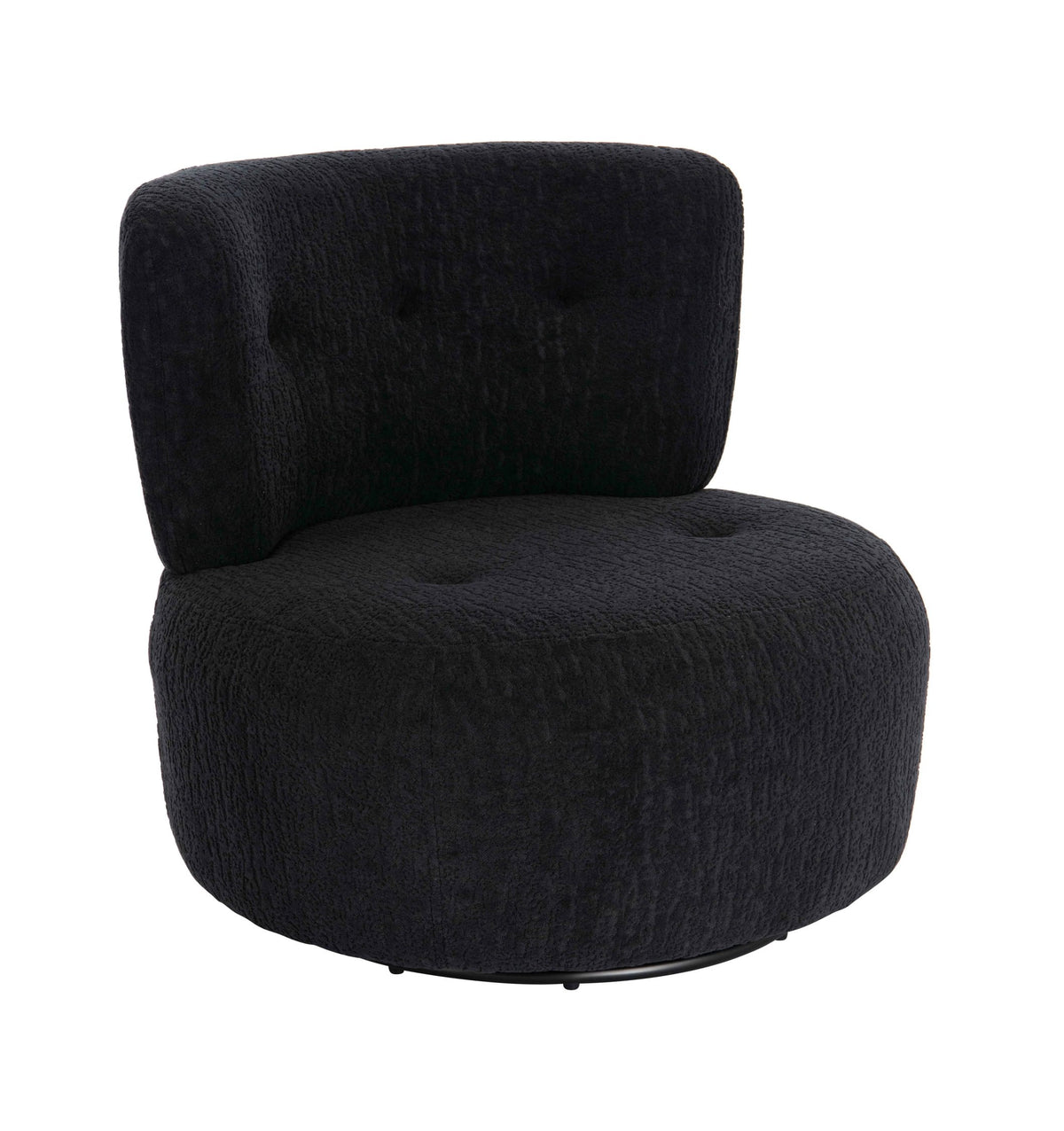 Bayswater Black Textured Curved Swivel Lounge Chair
