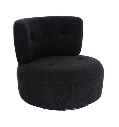 Bayswater Black Textured Curved Swivel Lounge Chair