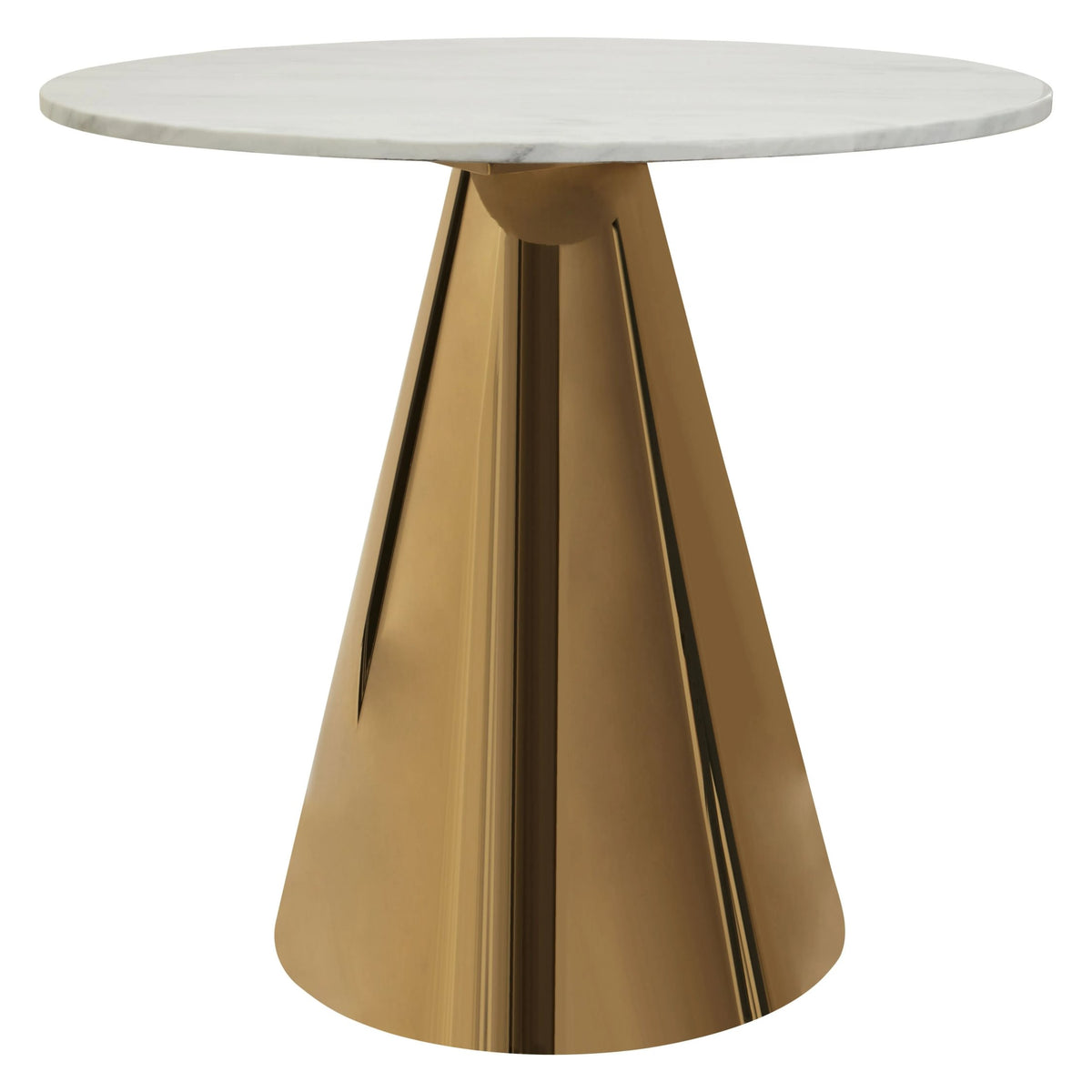Devon White Marble Top Round Dining Table