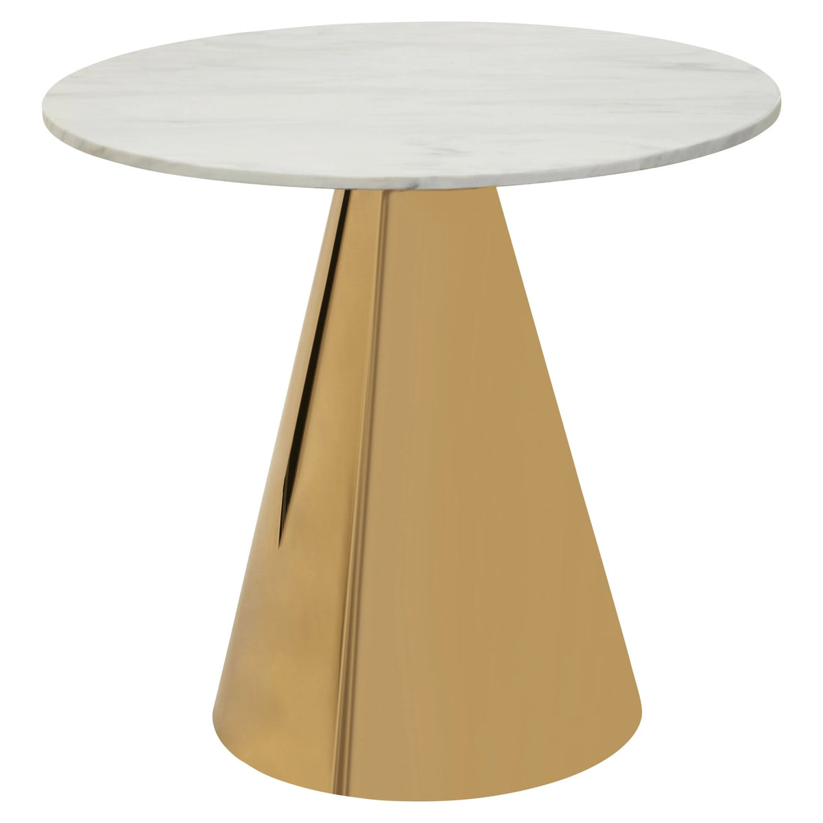 Devon White Marble Top Round Dining Table