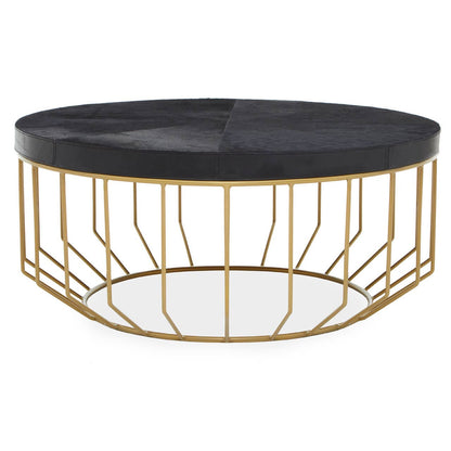 Vienna Hair On Leather Round Coffee Table 