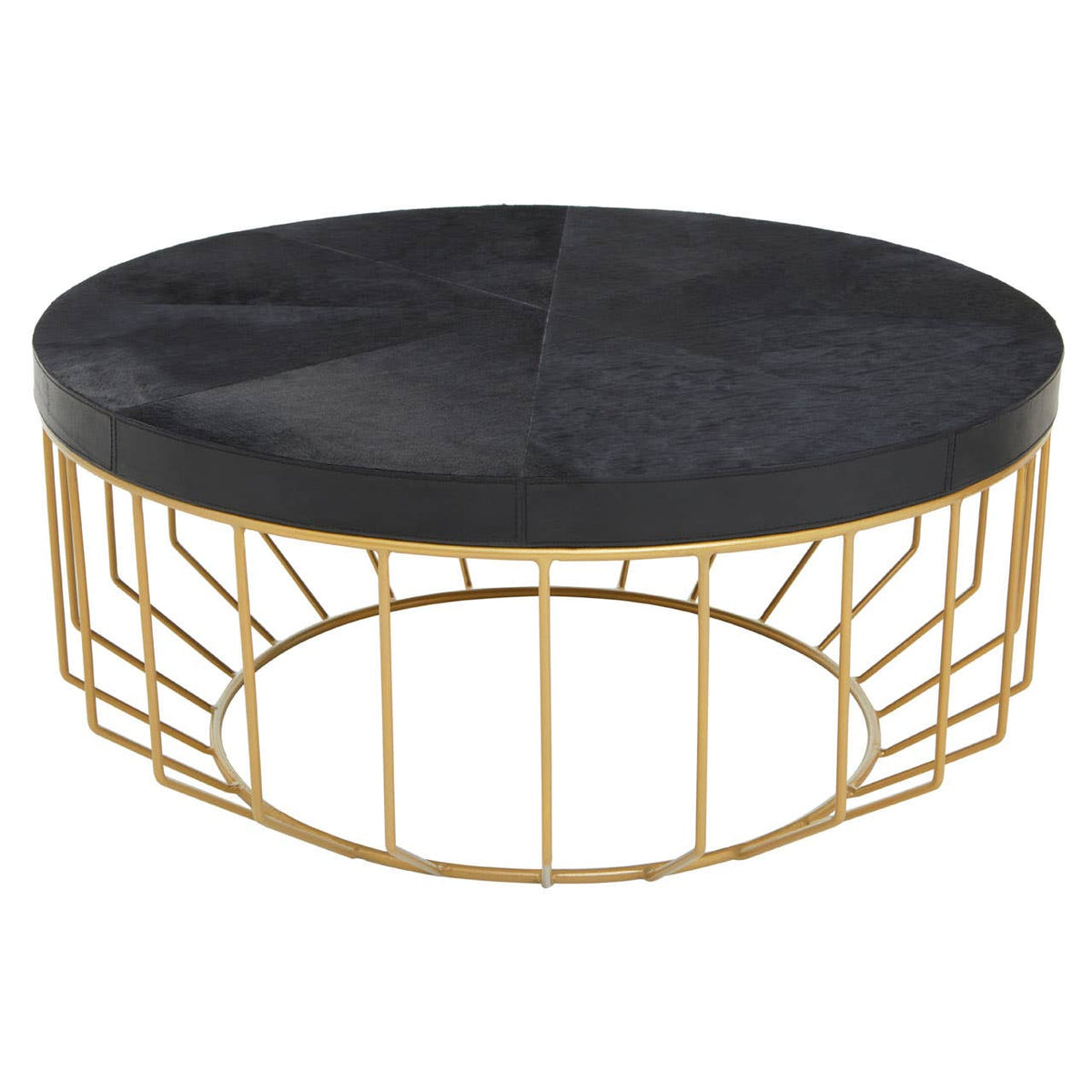 Vienna Hair On Leather Round Coffee Table 