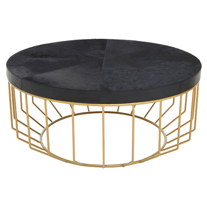 Vienna Hair On Leather Round Coffee Table 